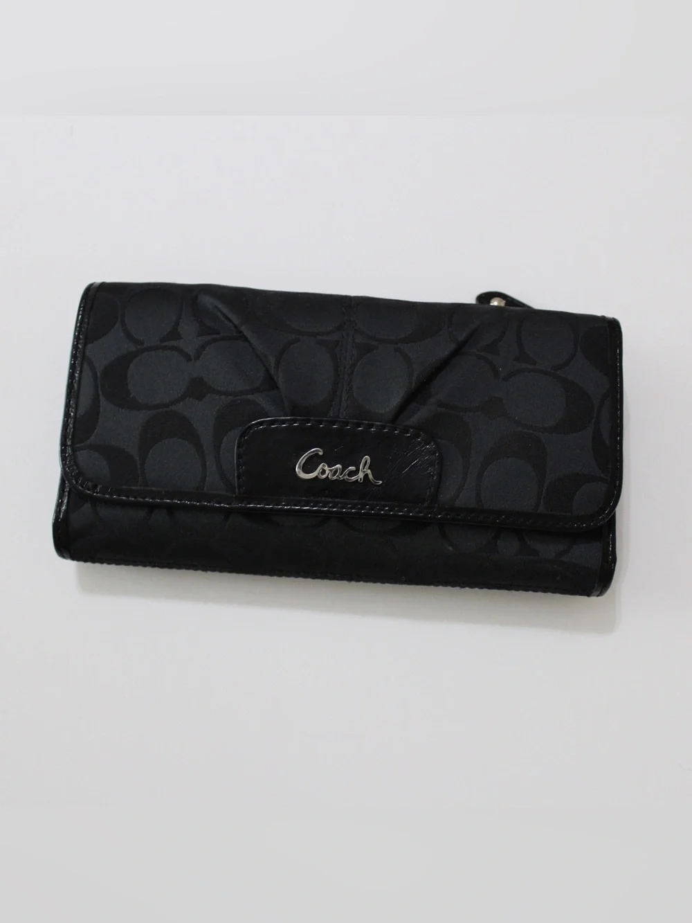 Vintage Coach Ashley Signature sateen checkbook wallet clutch